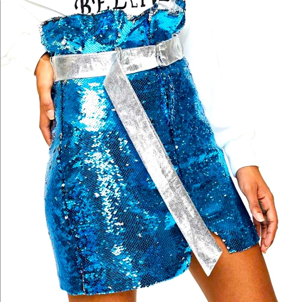 SHEIN Sequin Panel Skirt